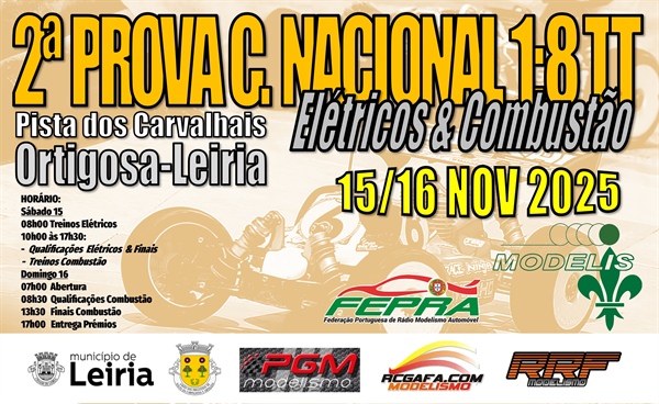 2ª Prova do Campeonato Nacional 1/8 TT 2025 (Elétricos & Combustão)